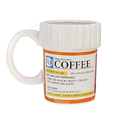 Shop24Hrs Creative Prescription Ceramic RX Drug Medicine Coffee Mug Cups