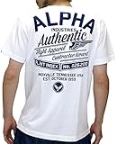 (アルファ インダストリーズ) ALPHA INDUSTRIES INC Tシャツ メンズ ブランド 半袖 ロゴ バックプリント Authentic 2color M ホワイト