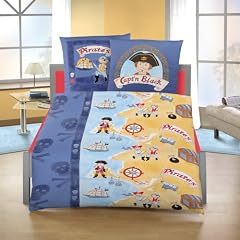 Kinderbettw�sche Bettw�sche Pirat Garnitur Biber 2-teilig, Gr�sse 135x200 cm, C�pt`n Black