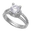 Sterling Silver Ring - Clear CZs - Prong Set - 9 mm x 4 mm, Sizes 5-10 Sterling Silver Ring - Clear CZs - Prong Set - 9 mm x 4 mm, Sizes 5-10