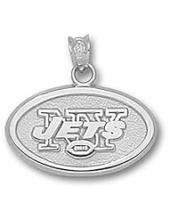 Nfl - Sterling Silver New York Jets Oval Logo Pendant