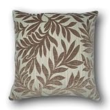 Floral Jacquard Chenille 18 Square Pillow - Brown