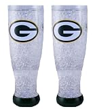 Green Bay Packers 2 Pack 16 oz Crystal Pilsner Glasses - NFL Football