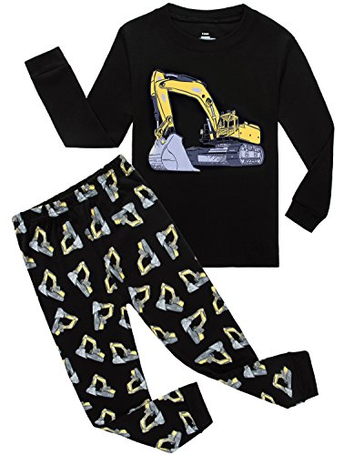 Boys Truck Pajamas Bulldozer Little Kids Pjs Sets 100% Cotton Toddler Sleepwears