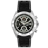 Seiko Mens Chronograph Black Leather Watch SNA665 by Seiko