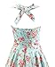 Ensnovo Womens Vintage 1950s Halter Floral Spring Garden Party Picnic Dress