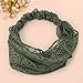 Chic Lady Girl Women Wide Headband Lace Head Wraps Turban Bandanas Army Green