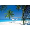 Maldive Island Tropical Hammock Art Poster Print - 36x24