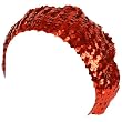 Sequins Shimmer Sparkle Stretch Beret Beanie Hat Red
