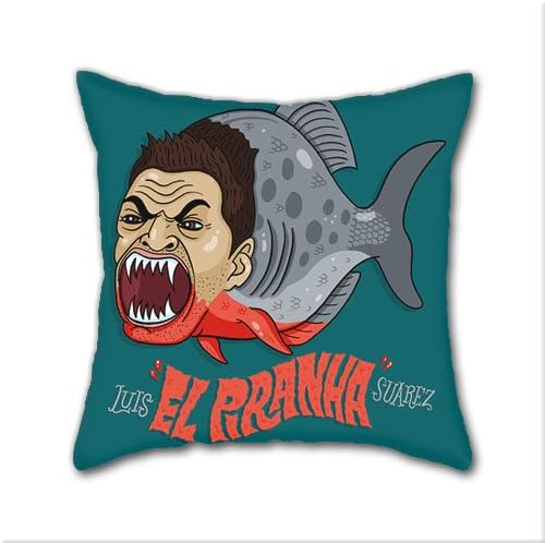 LuisEl PiranhaSuarez DIY Decorative Pillow Cases,Natural Cotton Square Throw Pillow Case Cushion Cover,18 x 18 Inch(45cm x 45cm)