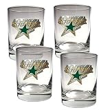 Dallas Stars NHL 4pc Rocks Glass Set - Primary Logo