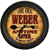 Weber 's Family Diner Black Cascading Pub Style Wall Clock