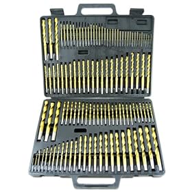 115-Piece TITANIUM Drill Bit Set - Fractional, Numbered and Lettered Sizes by RRT