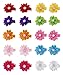 Grosgrain Ribbon Wrapped Alligator Baby Hair Bow Flower Clips (10 Pairs)