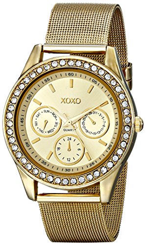 XOXO Women's XO5634 Gold-Tone Watch with Rhinestones