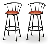 2 Glitter Copper Vinyl Specialty / Custom Black Barstools with Backrest Set 2 Glitter Copper Vinyl Specialty / Custom Black Barstools with Backrest Set