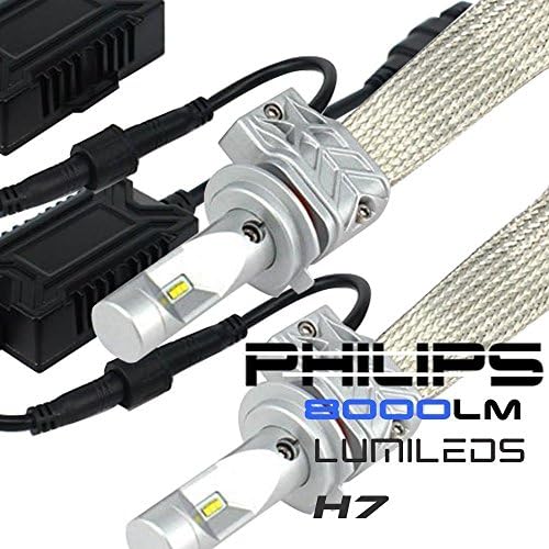 TURBO SII PHILIPS LUMILEDS H7 Led Headlight Bulb Conversion Kit Dual High Low Beam 2Pcs 80W 6500K 8000LM Fit For TOYOTA Celica Celica GT MR2 Spyder