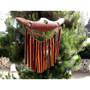 Asian Feng Shui Bamboo Windchime Patio Decoration