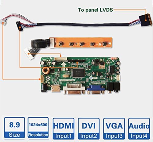 8.9" inch 1024*600 LED Backlight NT68676 (HDMI+DVI+VGA+Audio) LCD controller board kit Laptop screen DIY monitor driver board (please provide your LCD Model)