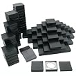100 Black Stripe Cotton Filled Jewelry Gift Boxes 3.5"