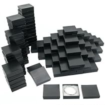 100 Black Stripe Cotton Filled Jewelry Gift Boxes 3.5"