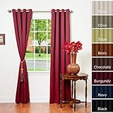 IMAGE OF Solid Grommet Top Thermal Insulated Blackout Curtain 95