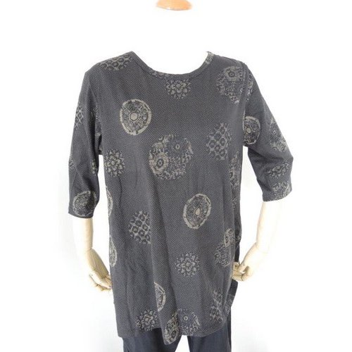 SPICA[スピカ] チュニック レディース クラフト オシャレ 木綿和柄 抜染プリント 7分袖 丸首 Tーシャツ