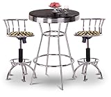 Chrome Bar Table & 2 Chrome Adjustable 24