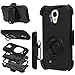 Galaxy S4 case, S4 case, E LV Samsung Galaxy S4 (HOLSTER DEFENDER) Case Cover - SHOCK PROOF / IMPACT RESISTANT Dual Layer Heavy Duty Holster Full Body Protection - case cover for Samsung Galaxy S4 - BLACK