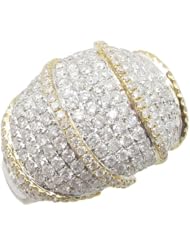 14k White and Yellow Gold 3.08ctw Diamond Cocktail Ring LR1078K Size 7.5