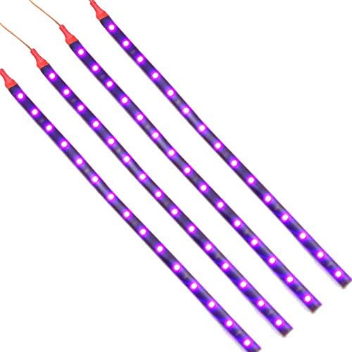 Alued 12" 30cm 15 SMD LED Car Flexible Waterproof Light Strip 12v (Pack of 4) (Pink-4pcs)