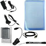 Ultimate Sony Reader eBook Touch Edition PRS-600 Bundle Pack: Silicone Skin Cover Case, eBook LED Light, USB 2in1 Data Cable, Car Charger, Wall Charger, and Screen Protector with 4-Inch eBigValue TM Determination Hand Strap