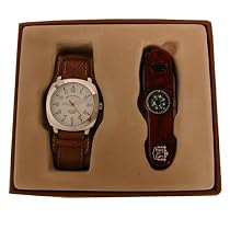 Field & Stream Men Cuff Watch and Pocket Knife With 8 Functions Leather Valet Gift Set SALE