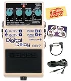 Boss DD-7 Digital Delay Pedal Bundle with 10-Foot Instrument Cable, Patch Cable, Pick Card, and Polishing Cloth