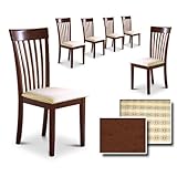 Espresso / Dark Oak / Cappuccino Finish Kitchen Dining Dinette Set of 6 Cha ....