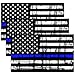 CREATRILL Reflective Tattered Thin Blue Line Decal Matte Black â€“ 3 Packs 3x5 in. American USA Flag Decal Stickers for Cars, Trucks, Hard Hat, Support Police and Law Enforcement Officers