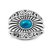 Sterling Silver Blue Turquoise Nesting Ring Trio