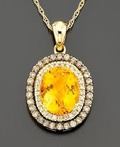 Le Vian 14k Gold Citrine (2-3/4 ct. tw.) & Chocolate Diamond (1/2 ct. t.w.) Pendant