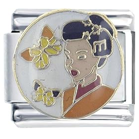 Asian Woman Italian Charms Bracelet Link