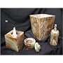 stone GREEN RED ONYX bathroom accessory 4 pc set