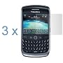 Durable Clear Reusable LCD Screen Protector - 3 Pack for T-Mobile Blackberry Curve 8900 Javelin Smartphone