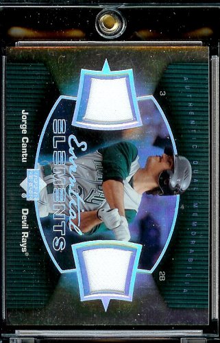 2007 Upper Deck Elements Jorge Cantu Essential Dual Jerseys Tampa Bay Devil Rays Baseball Card - Mint Condition - Shipped In Protective Display Case!
