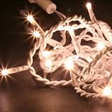 10m Indoor Led String Lights Warm White With White Cable
