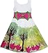 Sunny Fashion Girls Dress Apple Tree Print Bow Tie Summer Sundress