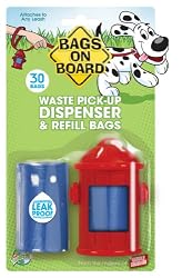 Bags on Board Red Hydrant Dispenser with 30 Refill Bags