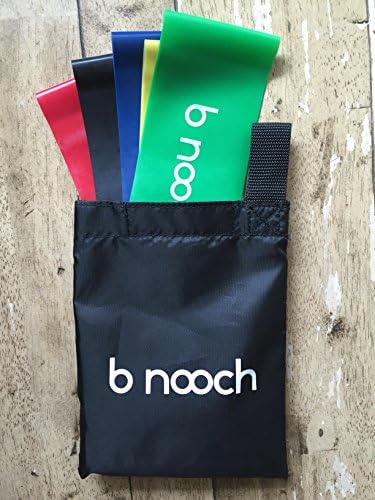 Physical Therapy Workout Bands for Exercise, Fitness, Stretching & Strength Training Tools - 5 Resistance Band Set for Home Gym & Convenient Travel Workouts. B Nooch Brand Lifetime Guarantee