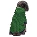 Blueberry Pet 2 Colors Warm Fleece Twist Cable Knitted Pull Over Hooded Dog Sweater in Sea Green, Back Length 16