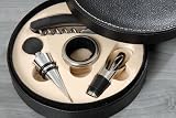 elegantes, hochwertiges Sommelierset, Weinset, Kellnermesser in edlem Lederetui