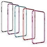 Alpatronix BX140 Additional & Extra Color Bumpers for iPhone 6S/6 Battery Case - 5 Pack (Assorted Colors - Clear, Purple, Blue, Red, Pink)