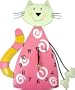 Mila Childrens Wall Mounted or Free Standing clock Cat, Hand Painted, 30cm Tall